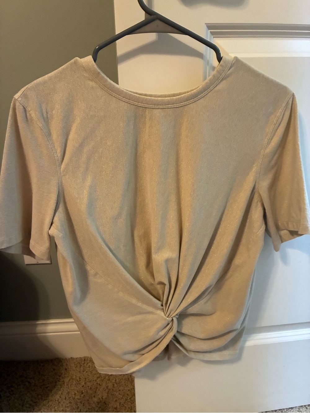 lululemon athletica Short Sleeve Twist-Front Top in Light Gold